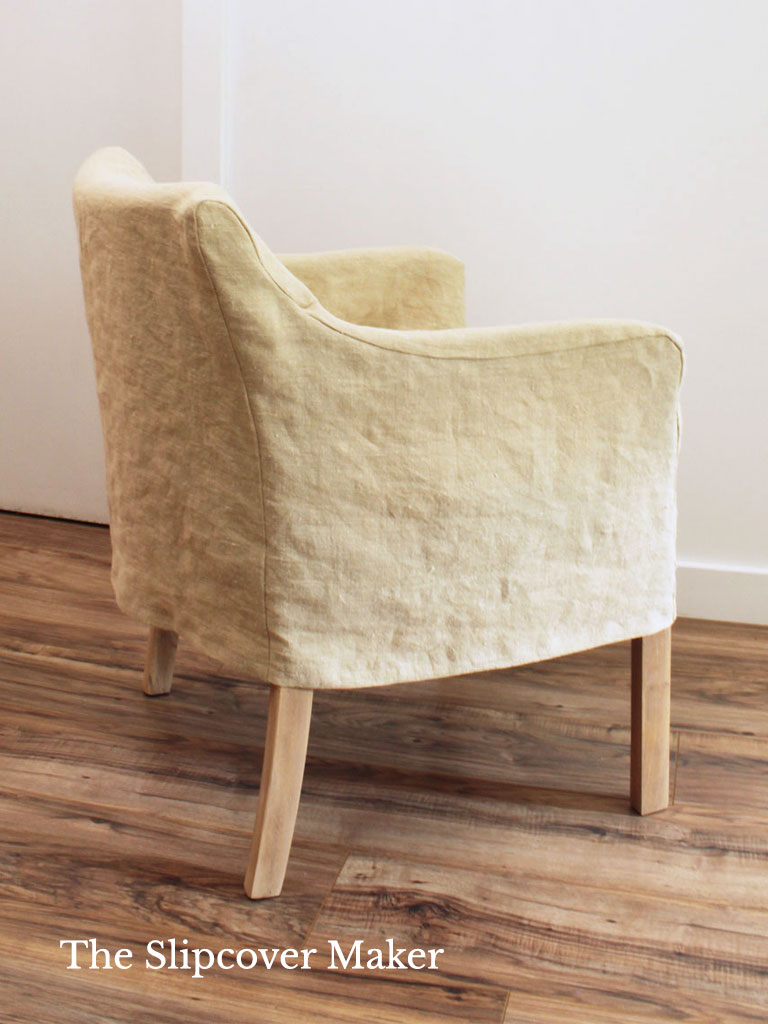 Natural hemp canvas chair slipcover. 