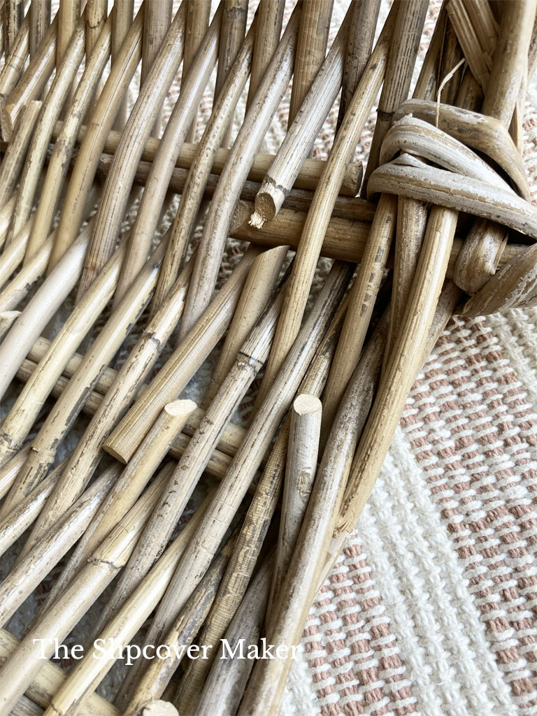 Sharp rattan ends on inside of basket.