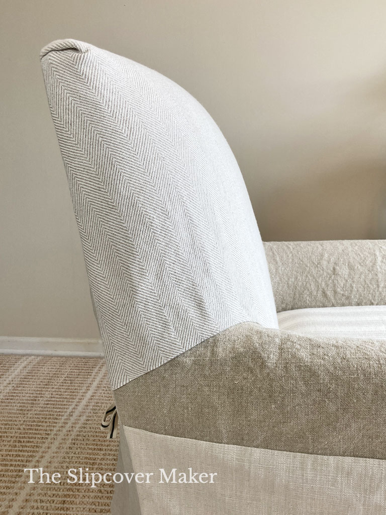 Tight back chair showing shape of inner back.