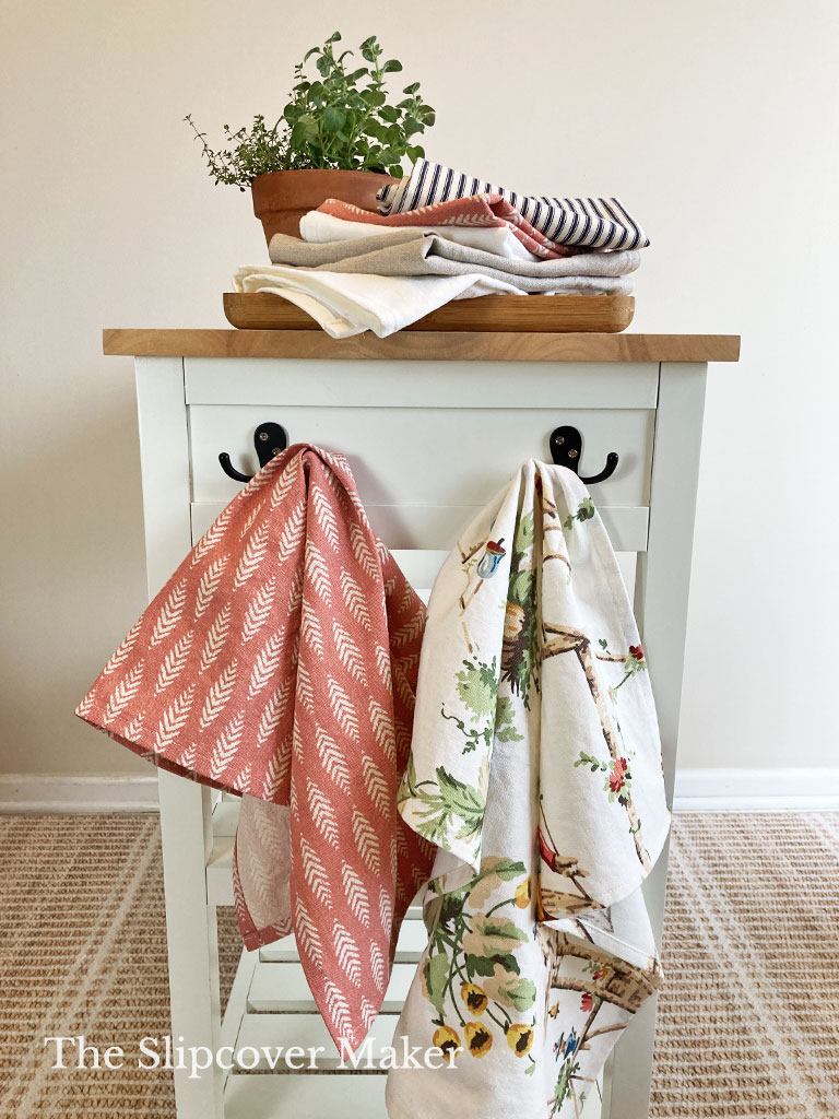 Cotton towels on kitchen island.