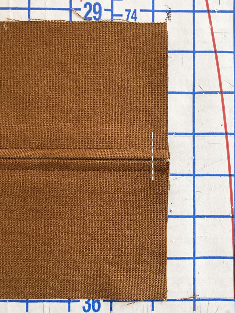 Stitch end of zipper panel closed.